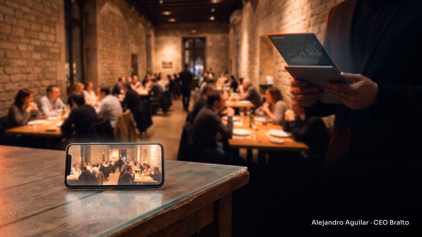 Busy restaurant in Barcelona whose promotional videos contributed to an investigation into alleged power fraud.