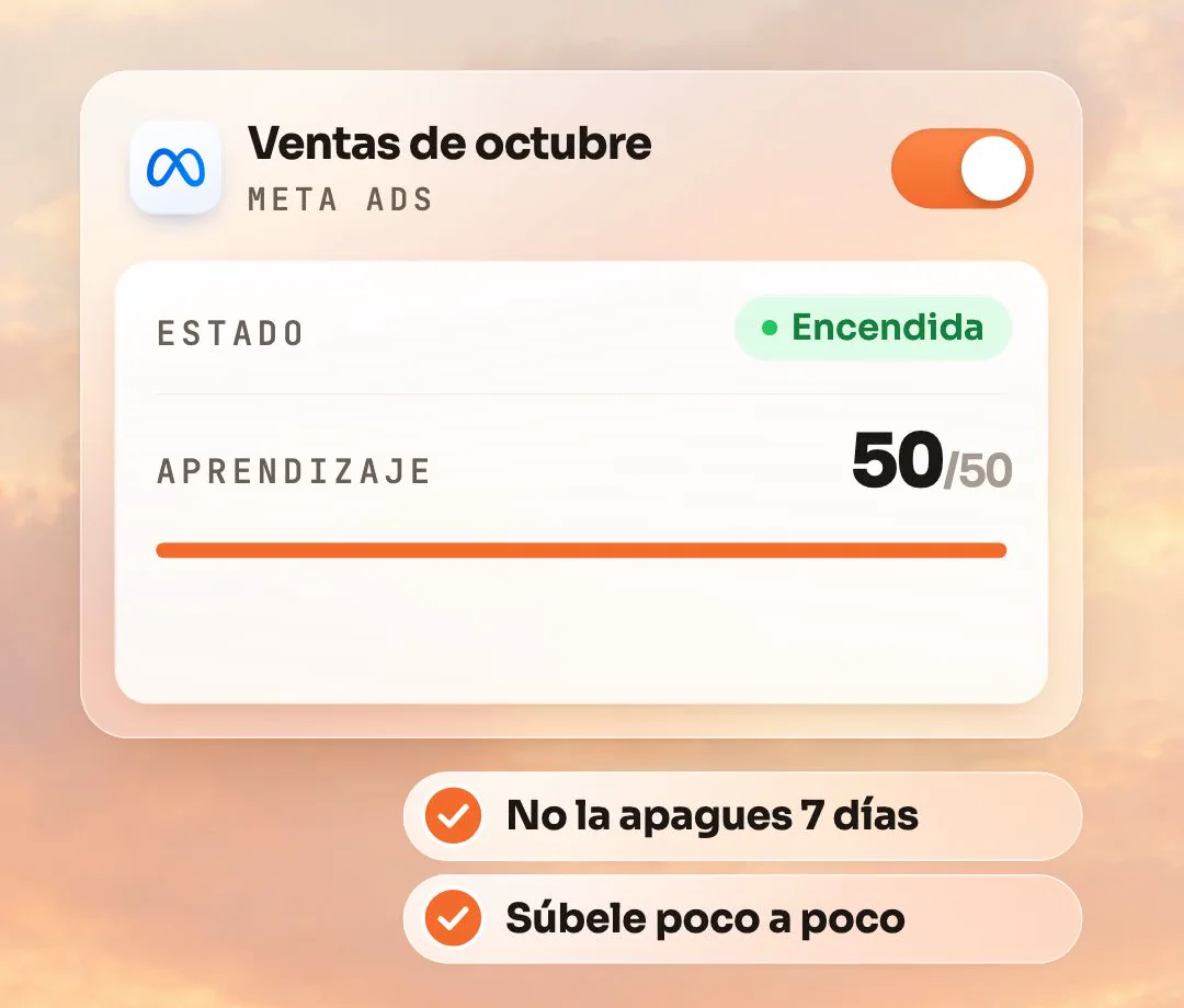 La campaña encendida que ya aprendió, 50 de 50, con las reglas «No la apagues 7 días» y «Súbele poco a poco»