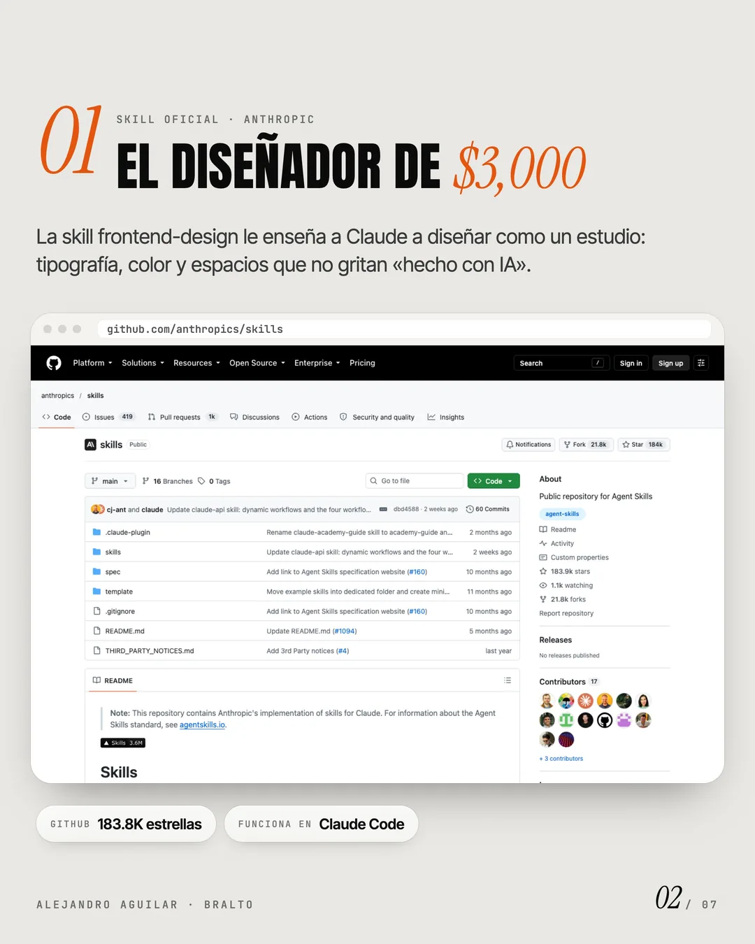 01 · El diseñador: la skill frontend-design de Anthropic