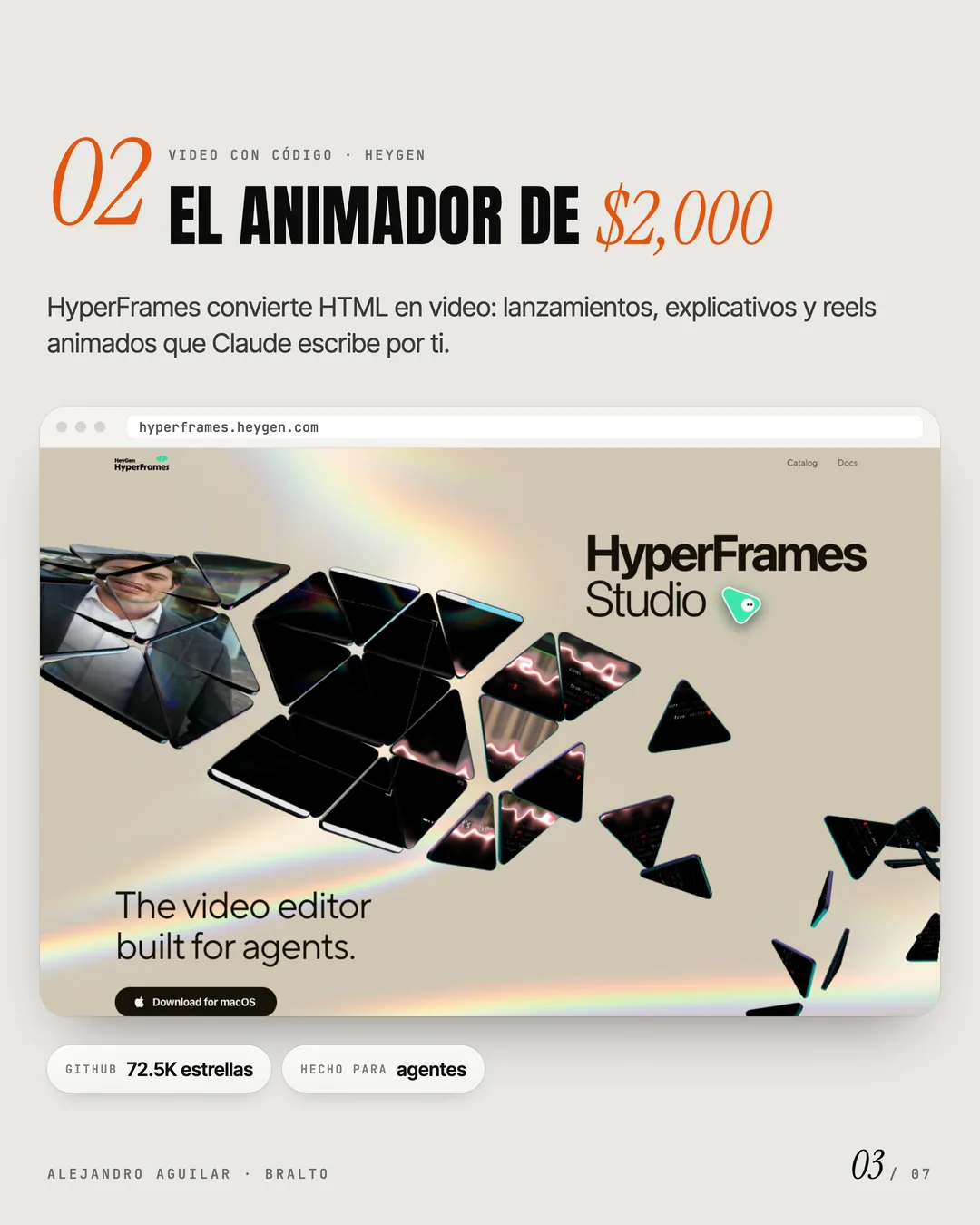 02 · El animador: HyperFrames de HeyGen